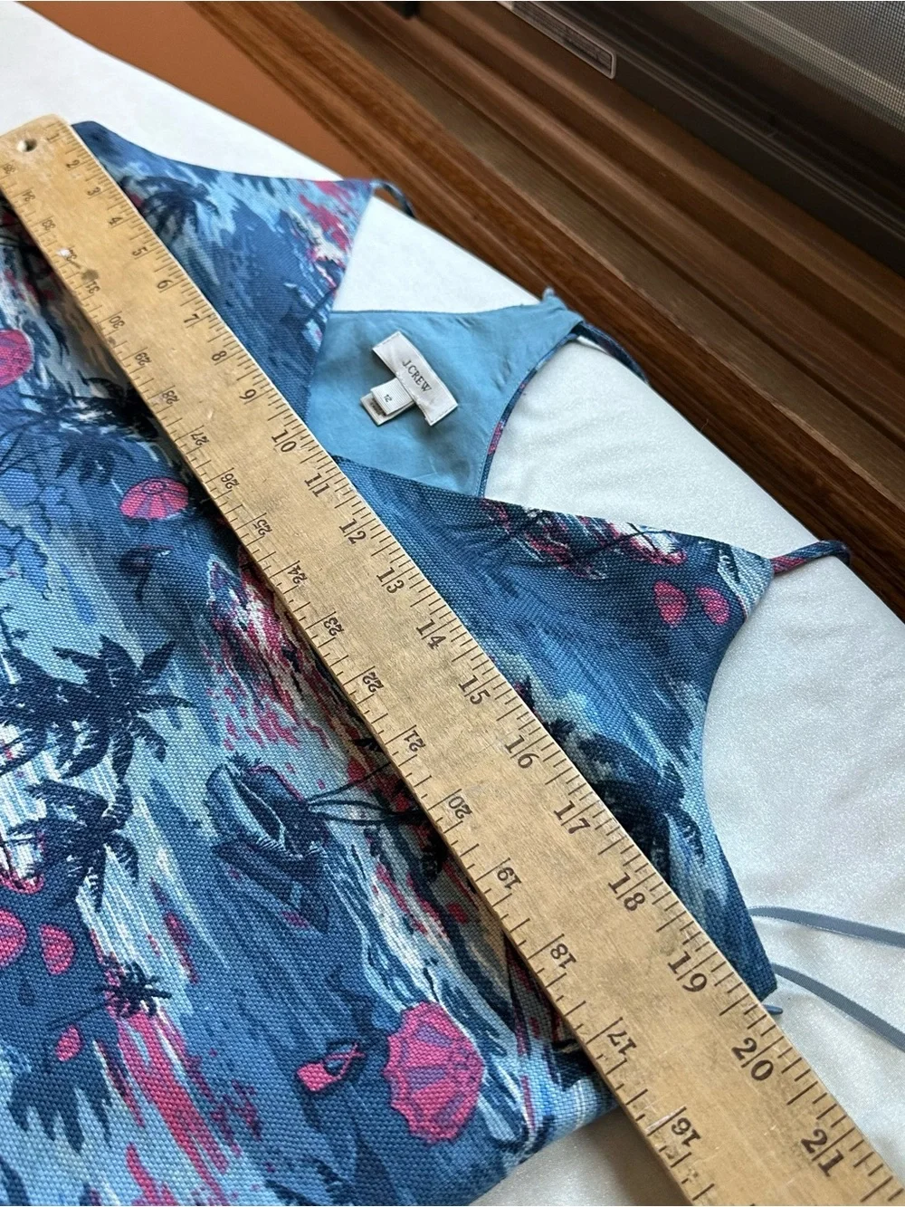 J.Crew Dress Womens 12 Linen Cotton Tropical Print Lined Sundress Resort Cruise